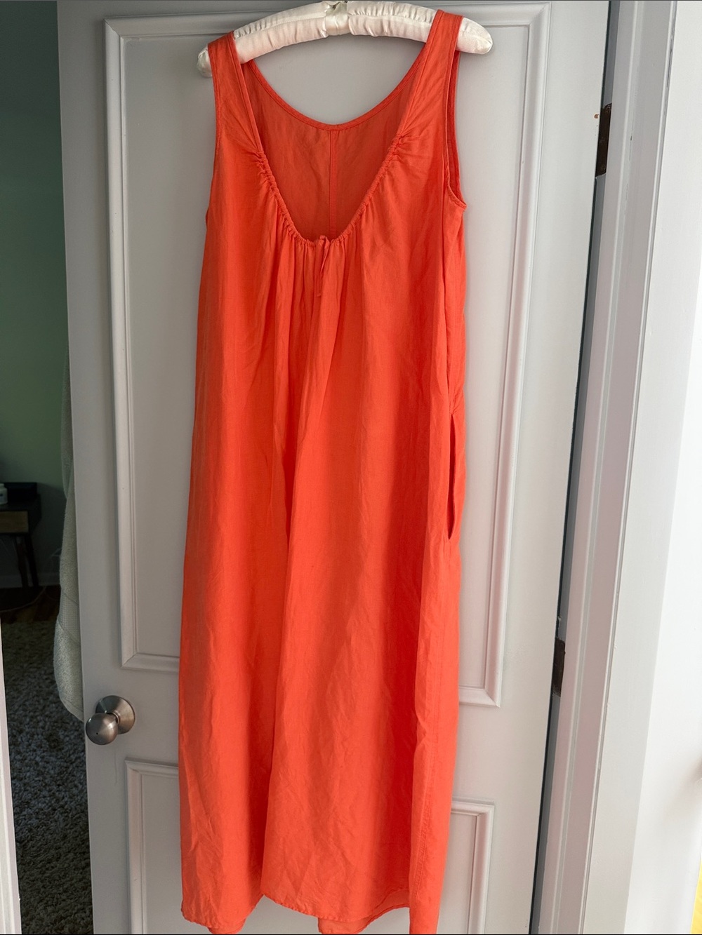 COS Orange Sleeveless linen Maxi Dress - Picture 2 of 4